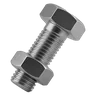 Steel hex bolt with a nut