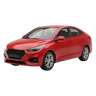 Compact modern sedan car in glossy red