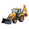 Yellow backhoe loader excavator