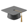 Black graduation cap with a gold tassel