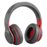 Over-ear headphones in graphite with red accents
