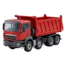 Heavy-duty multi-axle tipper truck in red