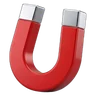 Red horseshoe magnet with chrome tips