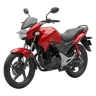 Sporty commuter motorcycle in glossy red and graphite