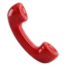 Classic telephone handset in glossy red