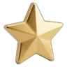 Glossy gold five-pointed star