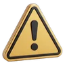 Yellow warning triangle sign with a black exclamation mark
