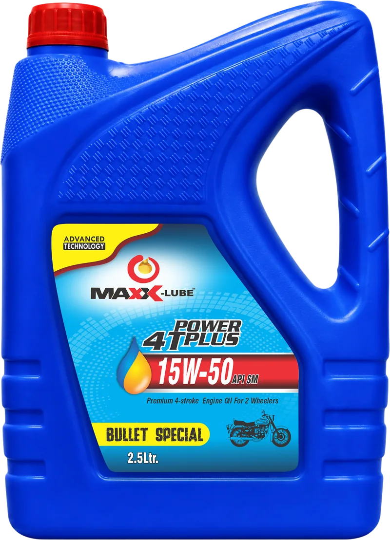MAXX-LUBE BULLET SPECIAL POWER 4T PLUS 15W-50 API SM engine oil for 2-wheelers, 2.5 litre can