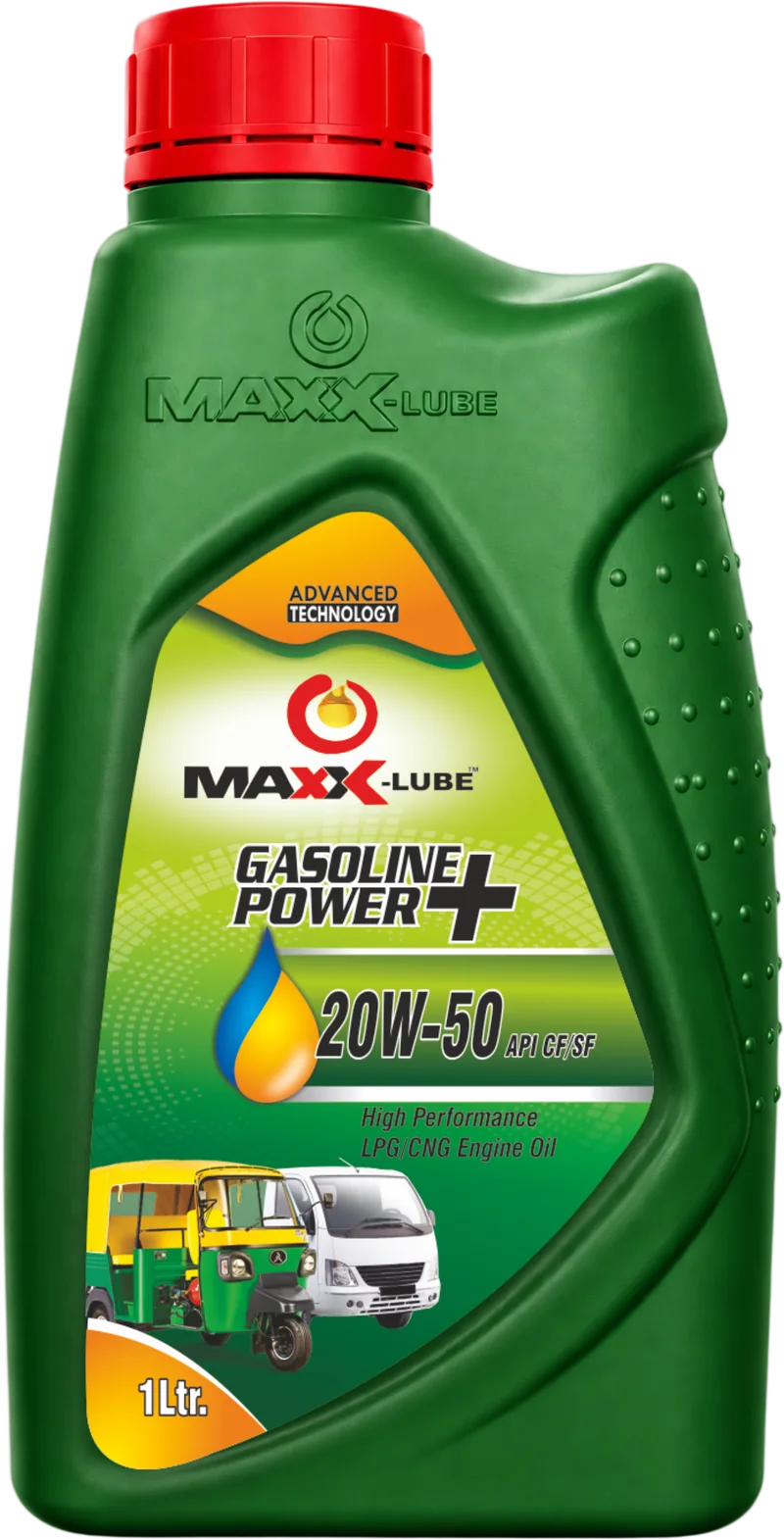 MAXX-LUBE GASOLINE POWER+ 20W-50 API CF/SF LPG CNG engine oil, 1 litre bottle
