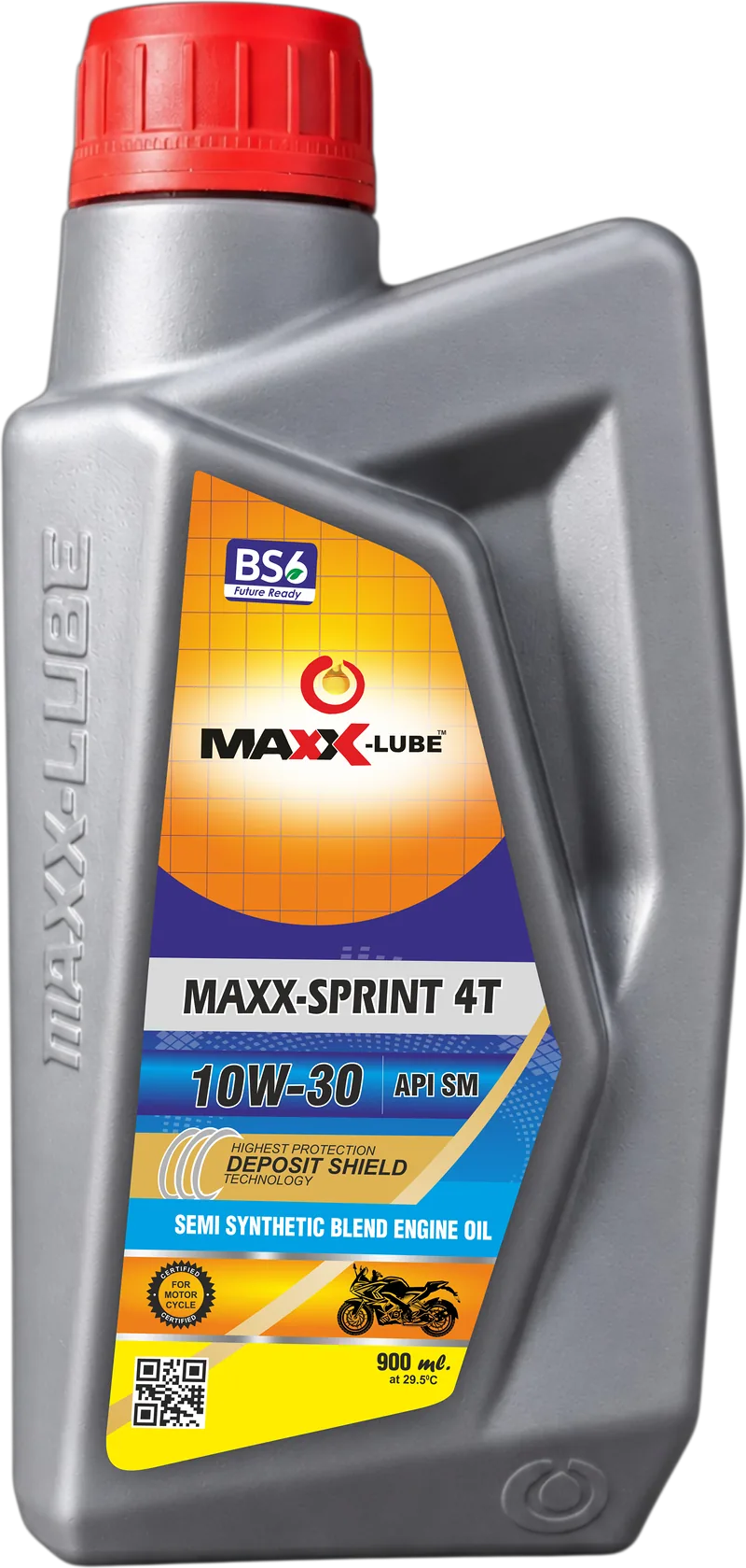 MAXX-LUBE SPRINT-4T 10W-30 API SM semi synthetic blend engine oil, 900 ml bottle