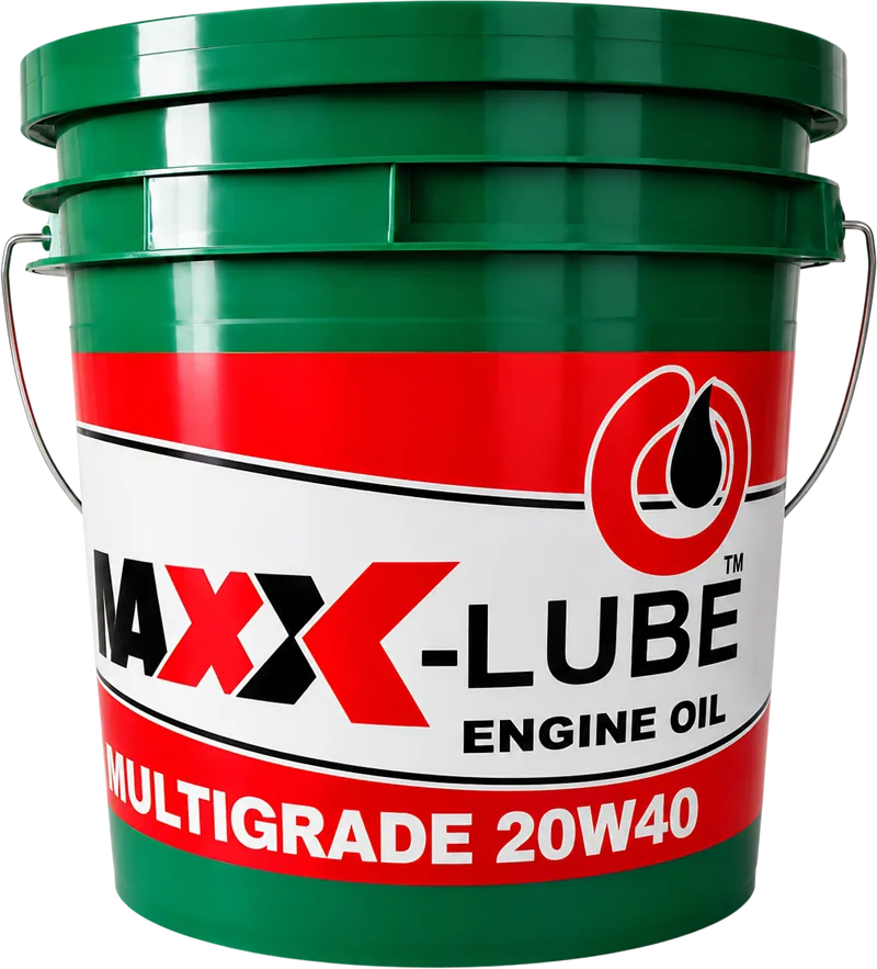 MAXX-LUBE MULTIGRADE 20W40 engine oil, red and white bucket