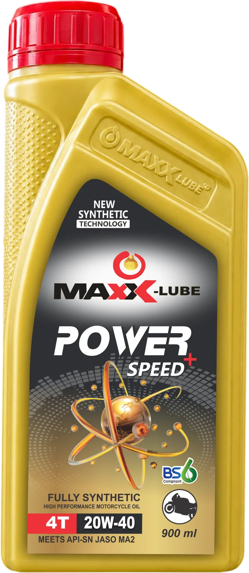 MAXX-LUBE POWER GOLD (POWER SPEED+) 20W-40 fully synthetic motorcycle engine oil, 900 ml gold bottle