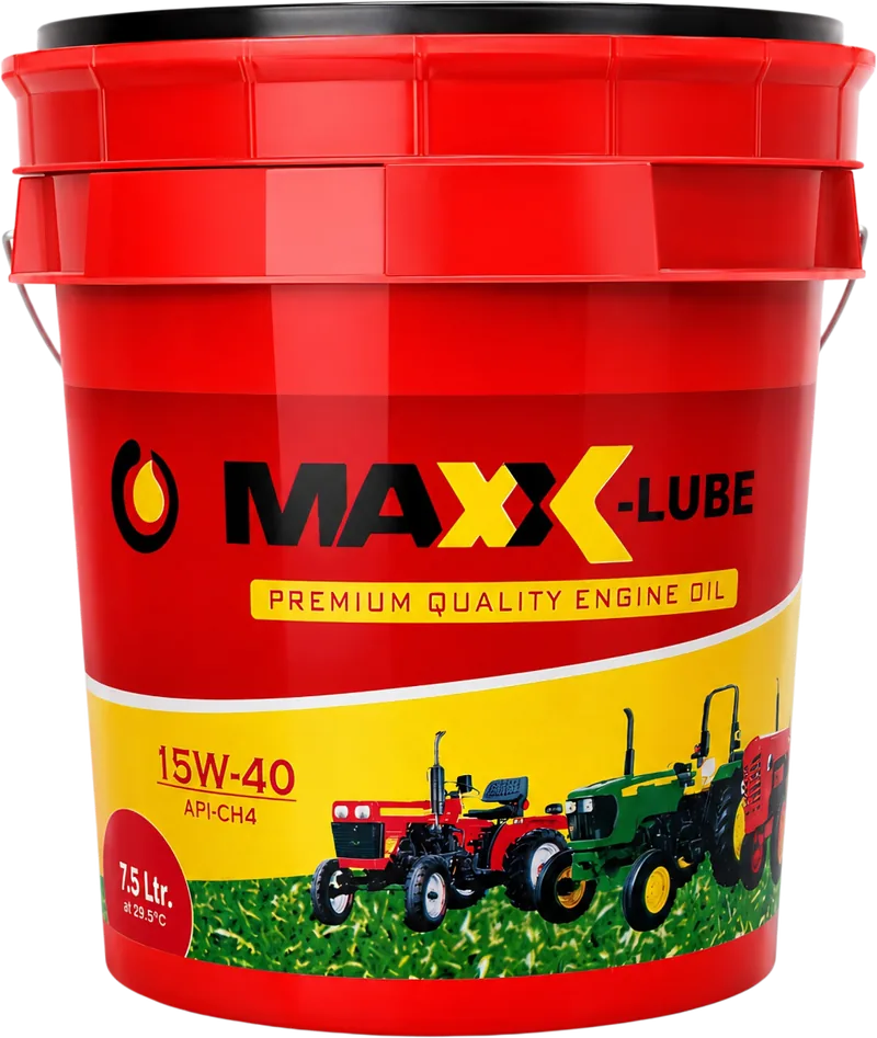 MAXX-LUBE premium quality engine oil 15W-40 API CH-4, 7.5 litre red tractor bucket
