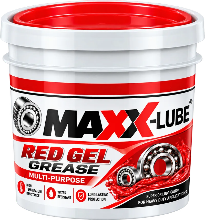 MAXX-LUBE RED GEL multi-purpose grease tub for heavy duty applications