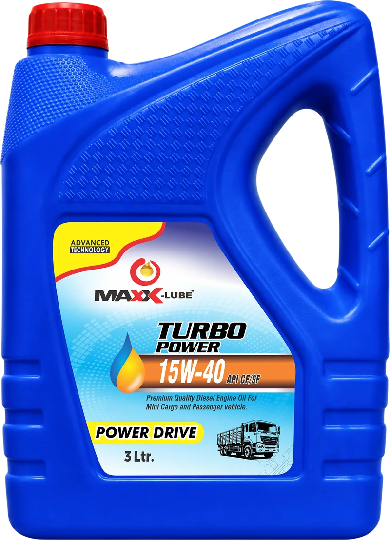 MAXX-LUBE TURBO POWER 15W-40 API CF/SF diesel engine oil for mini cargo and passenger vehicles, POWER DRIVE 3 litre can