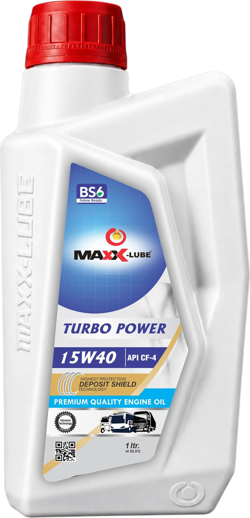 MAXX-LUBE TURBO POWER 15W40 API CF-4 premium quality engine oil, 1 litre BS6 bottle