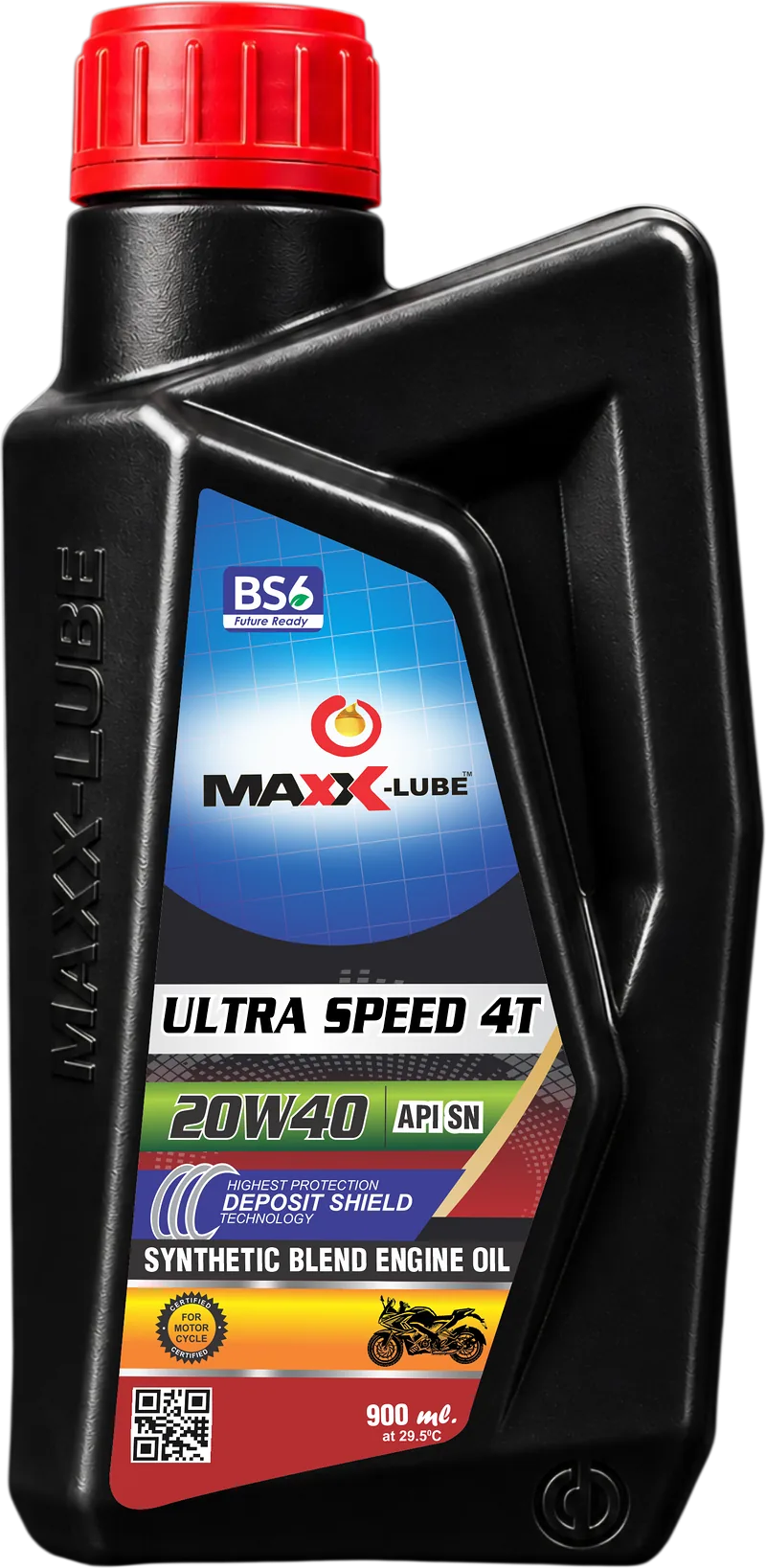 MAXX-LUBE ULTRA SPEED-4T 20W-40 API SN synthetic blend engine oil, 900 ml bottle